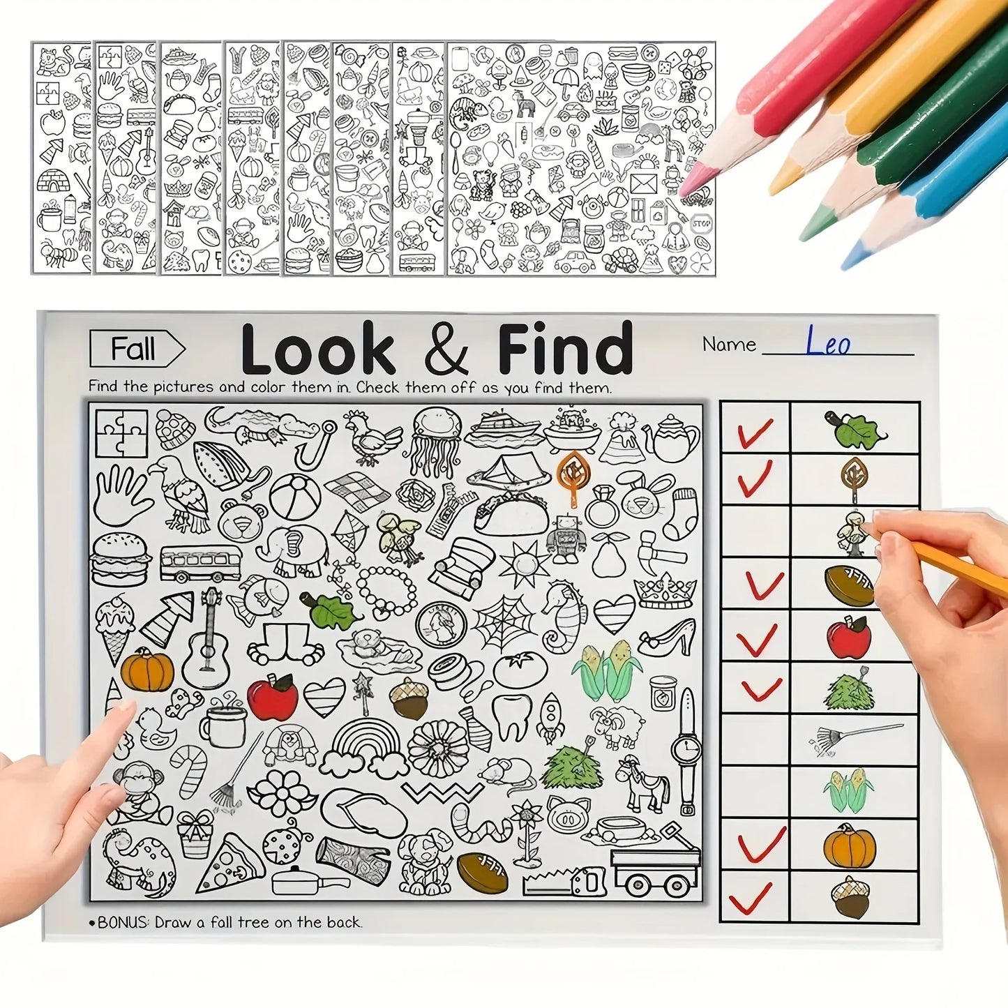 Interactive Memory & Color Recognition Activity Book with Look & Find Games, Sudoku Puzzles, Matching Tasks - Educational for &