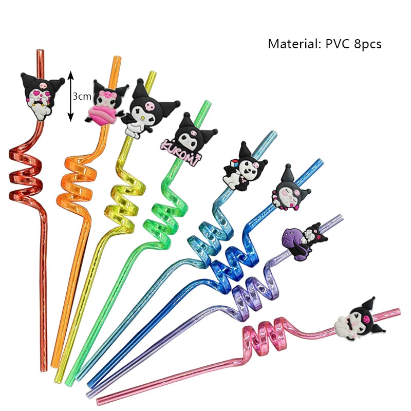 Kuromi Birthday Party Decoration Backdrop Disposable Tableware For Kids Event Supplies Latex Foil Balloons Banner