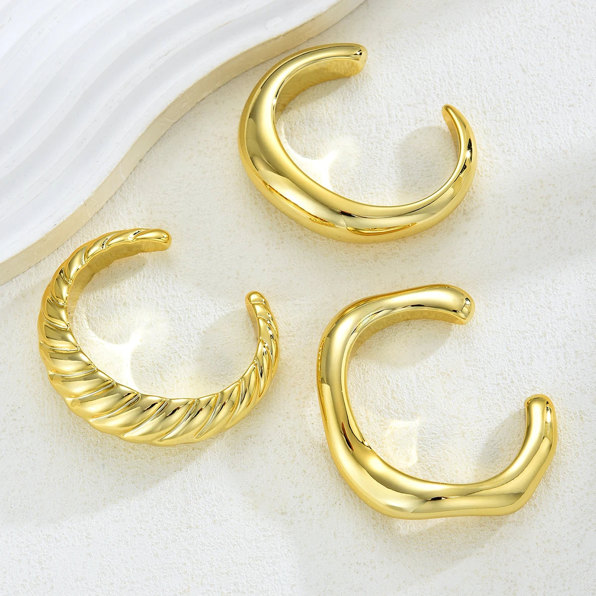 3 Styles Creative Smooth Water Drop Bangles Punk Irregular Chunky Gold Color Thick Cuff Bracelet Women Men Hand Jewelry Gift New