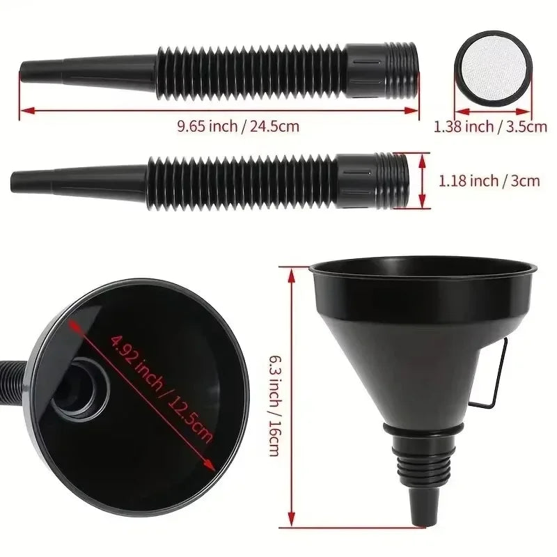 1 pc Multi Functional Flexible  Funnel: Spill-Proof Oil Changing Tool with Wide Mouth & Handle automobile