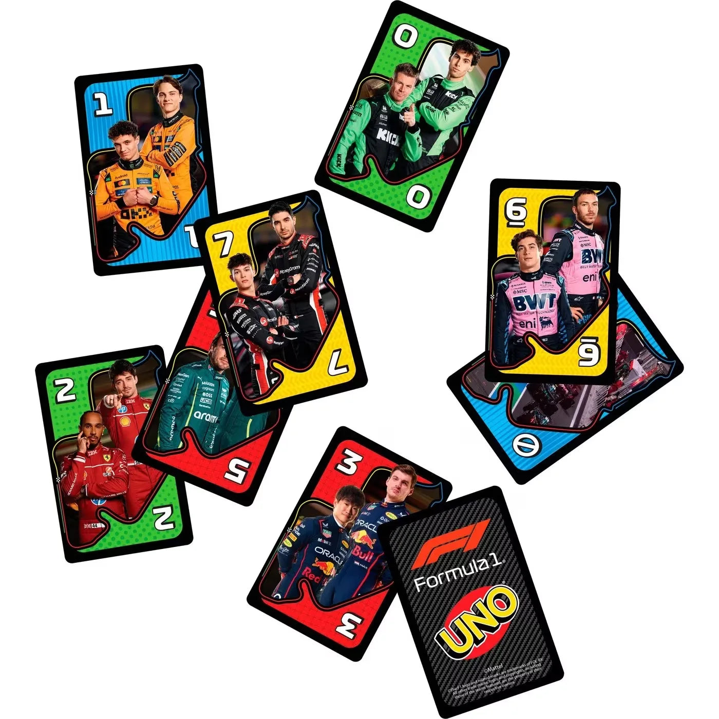 Original Mattel Games UNO F1 Formula 1 Themed Deck 112 Playing Card Game Deck Poker Board Games Christmas Gift for Kids Adults