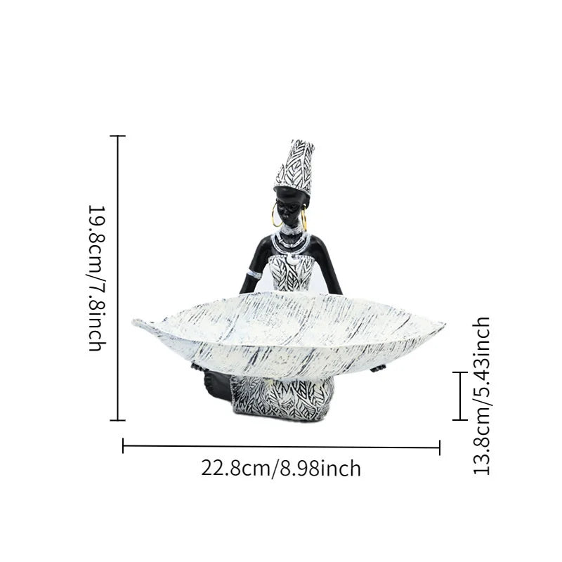 African Woman Resin Tray
