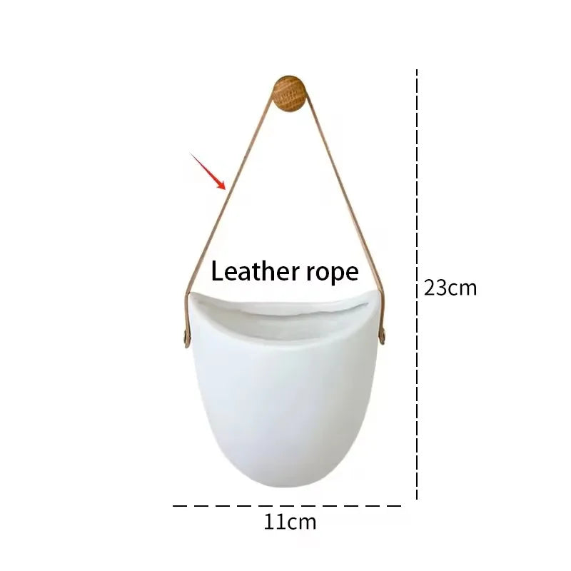 Creative Wall White Mounted Flowerpot Serie Succulent Flowerpot Flower Basket Flower Arrangement Decoration Garden Decoration