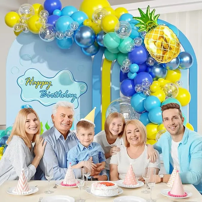 1set Cartoon SpongeBob Party Balloon Garland Arch Kit Kids Cartoon Birthday Party Decor Supplies 3D SpongeBob Ball Foil Balloons