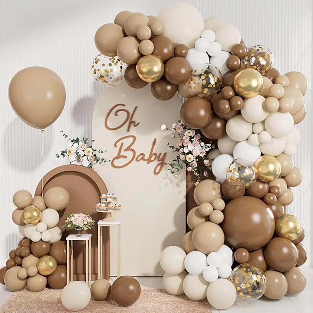 Nude White Sand Balloons Arch Kit Skin Gold Balloon Garland Kids Birthday Party Baby Shower Wedding Graduation Decoration Globos