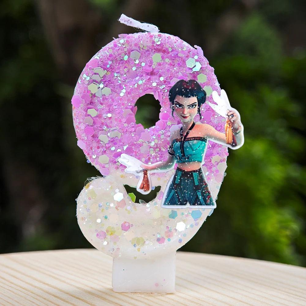 New Kpop Demon Hunters Theme Candle Number 0-9 Birthday Party Cake Decoration Cartoon Baby Shower Supplies Kids Gifts