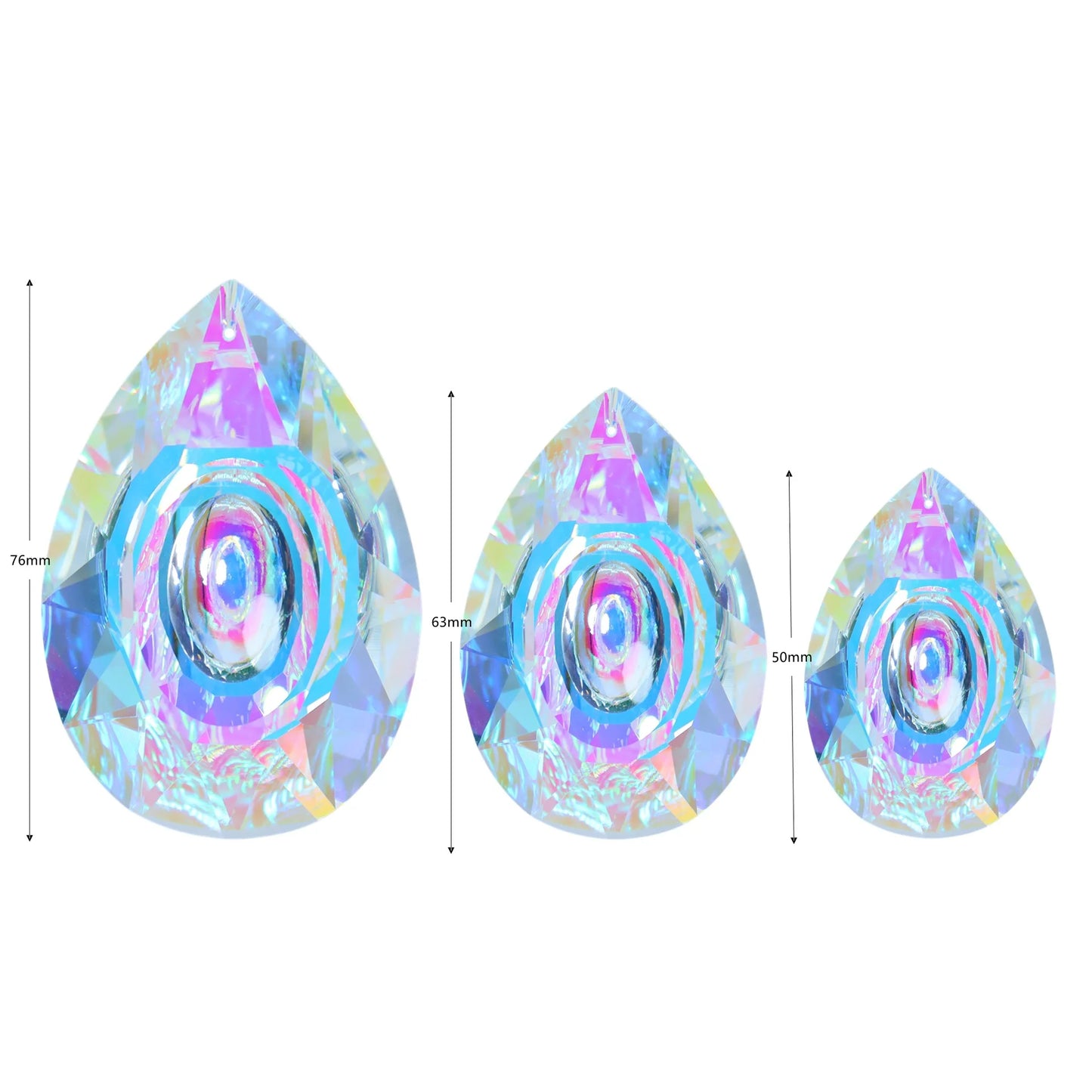 1PCs K9 Crystal Prism AB Clear Faceted Large Oval Chandelier Crystal Hanging Ornaments DIY Suncatcher Pendants Rainbow Maker