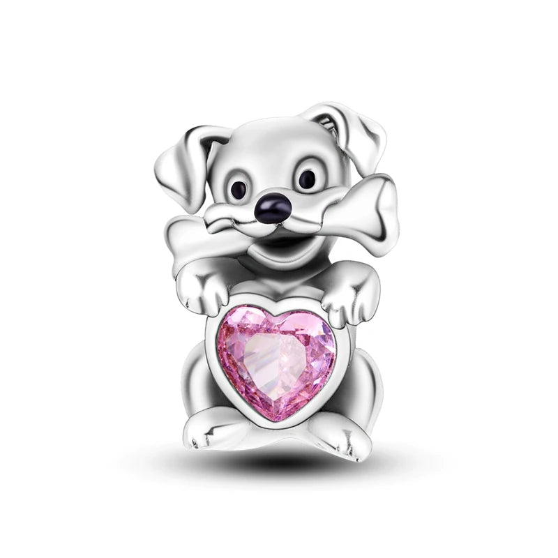 925 Sterling Silver Pink Series Charms Bow Tie Girl Cake Princess Beads Pendant Fit Original Bracelet DIY Jewelry Gift For Woman