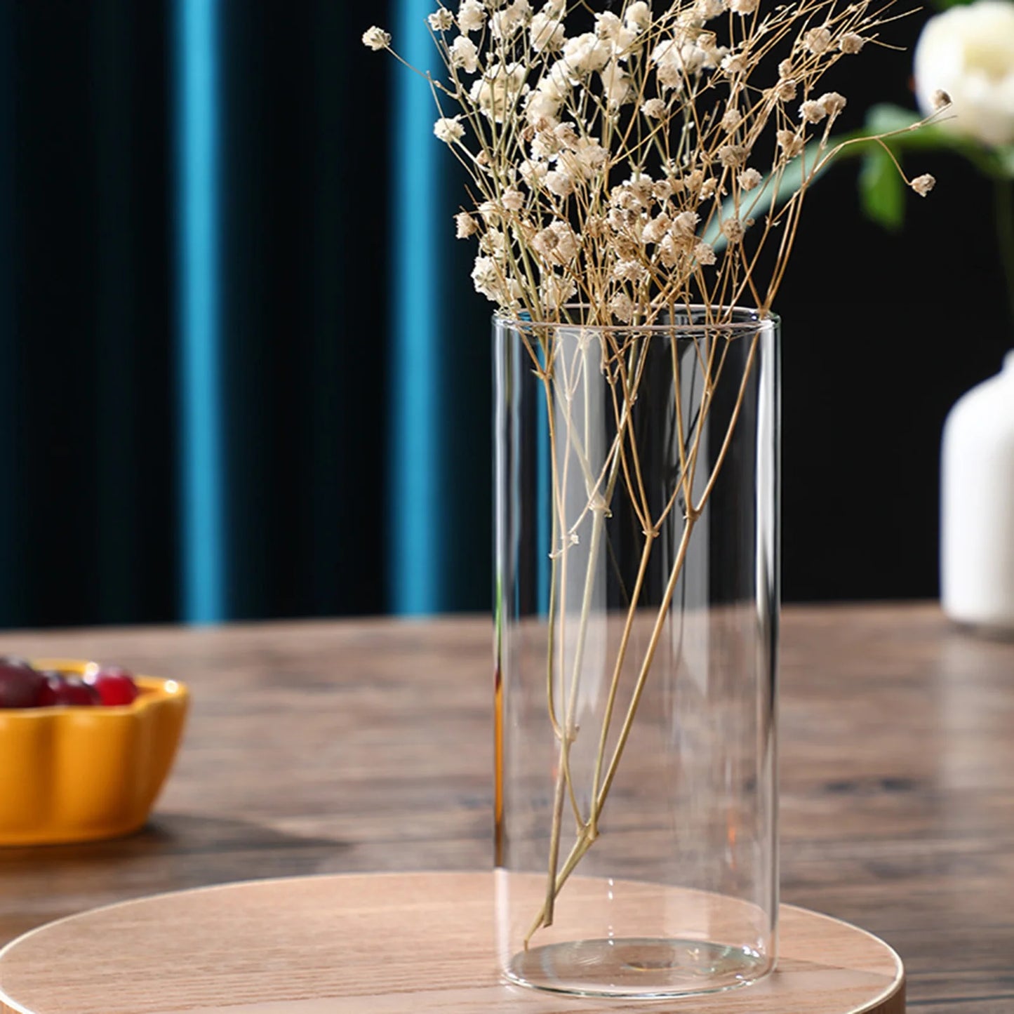 Glass Desk Vase Flower Vase Modern decoration Small Cylinder Flower Centerpiece Vases for Home Office Wedding Table