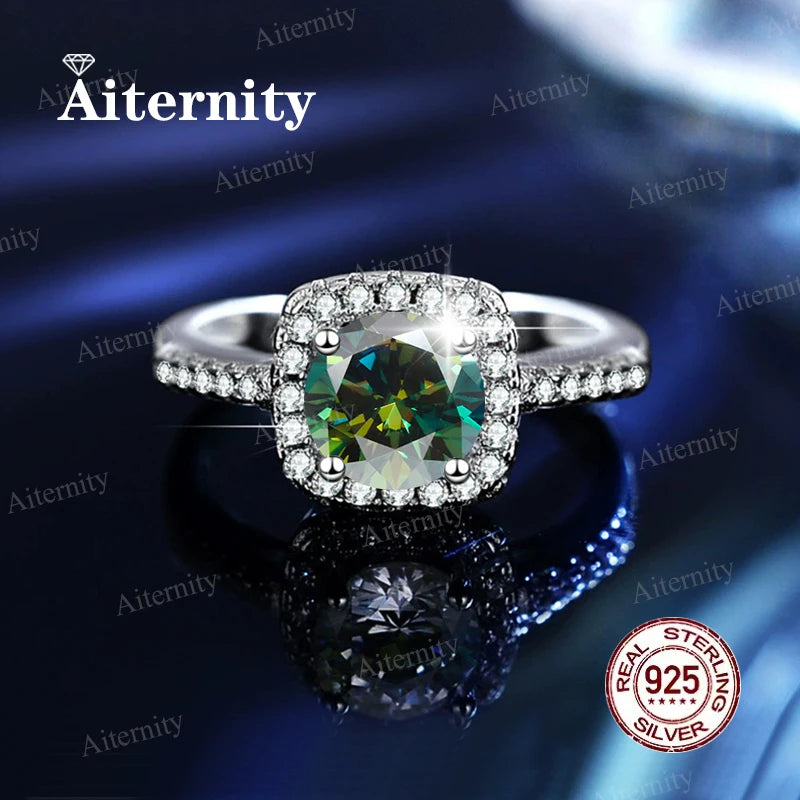 Moissanite And Zircon Ring D VVS1 Adjustable Size S925 Sliver Wedding Rings for Women Jewelry Party Fashion Top Quality Ring