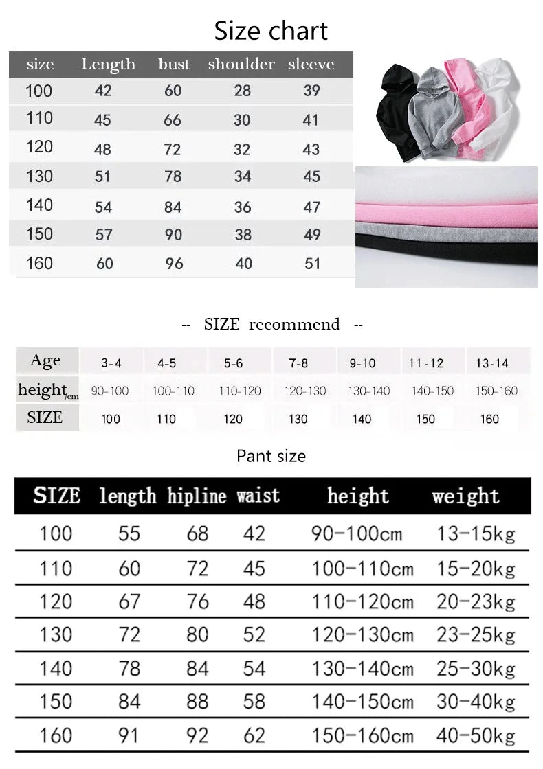 Kids Leisure Letter Print 2pcs Hoodie+Pants Tracksuits 3-13 Years Boys Girls Spring Autumn Outfits Streetwears Children Clothes