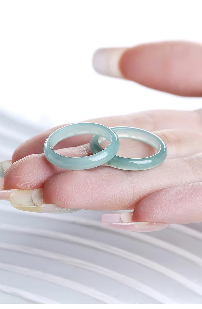 1 Pc Natural Crystal Stone Band Rings Amethyst Agate Obsidian Finger Solid Ring Women Men Minimalist Energy Healing Jewelry Gift