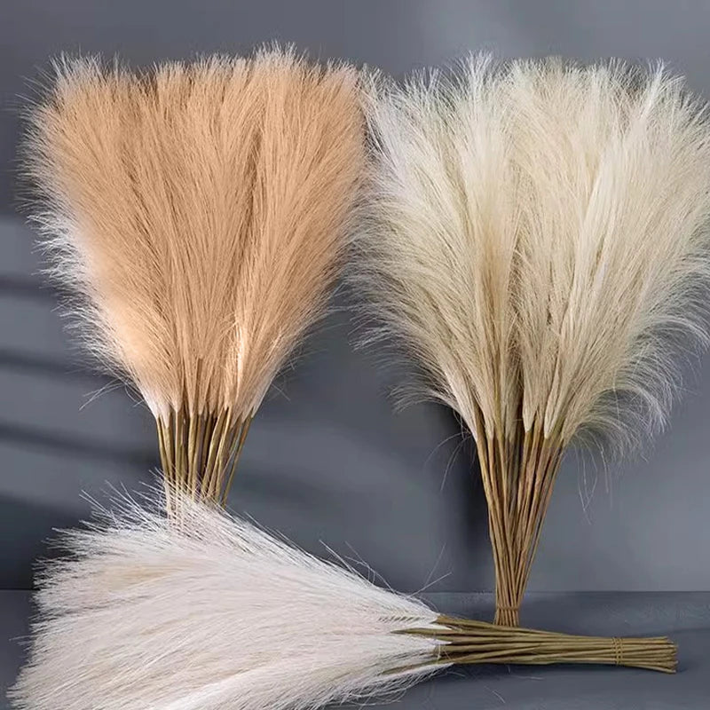 5/10pcs Artificial Pampas Boho Flowers Artificial Reed Ins Wind Bouquet Imitation Flowers Fake Plant Wedding Decoration Flowers