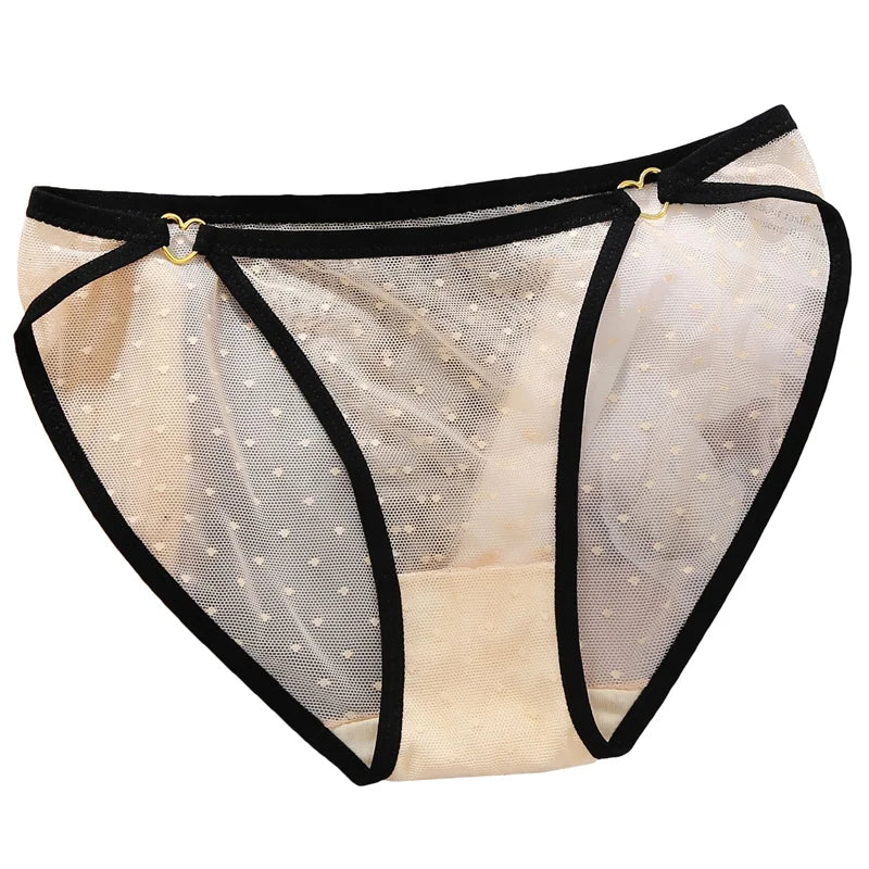 Women's Lace Underwear Panties Ladies Sexy Charming Net Gauze Transparent Panties Hot Girls Low Waist Briefs Pure Cotton Panties