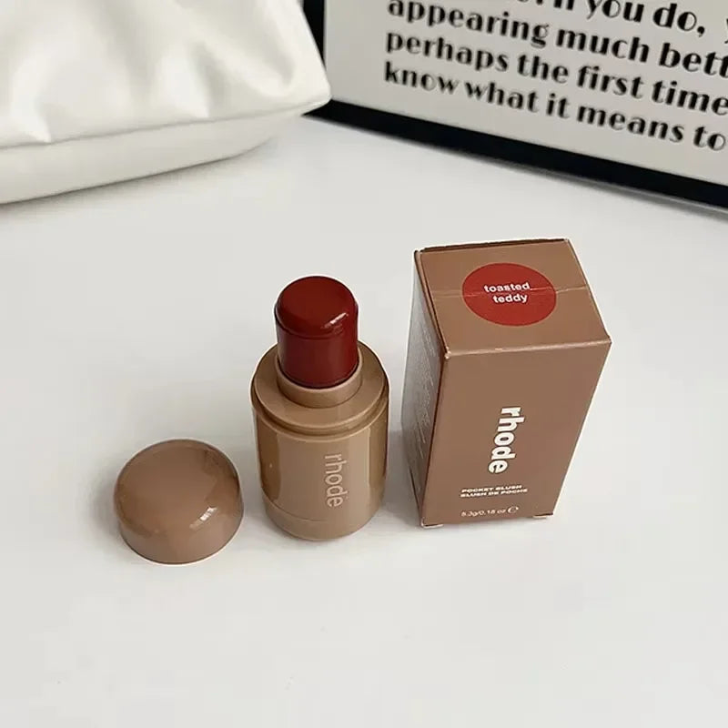 Rhode Pocket Blush LIP Stick Lip And Cheek Hydrating Stick Natural Rouge Powder Blush Cream Lipstick Cheek Easy To Apply Colo