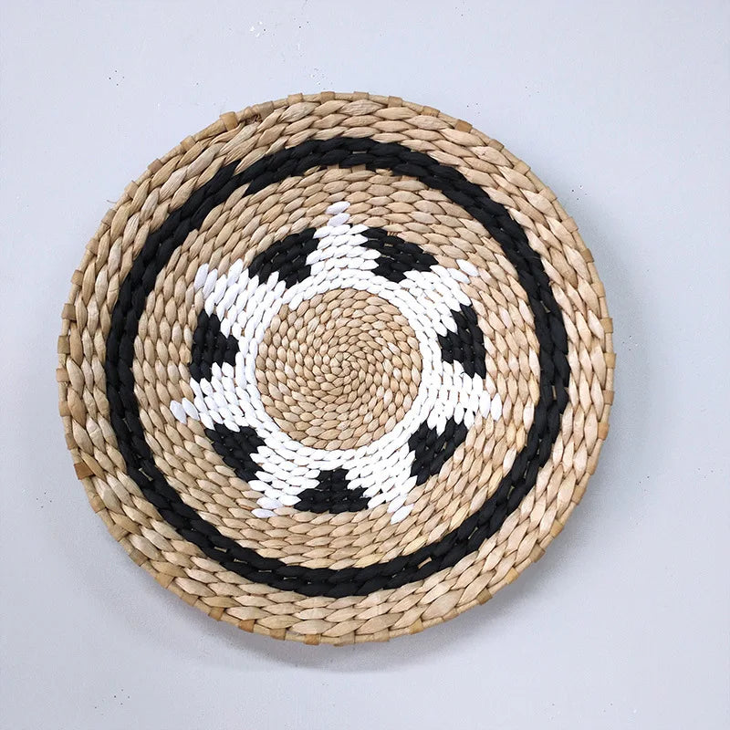 Bohemian style straw wall decoration, background wall decoration, sofa bedside handwoven hanging decoration