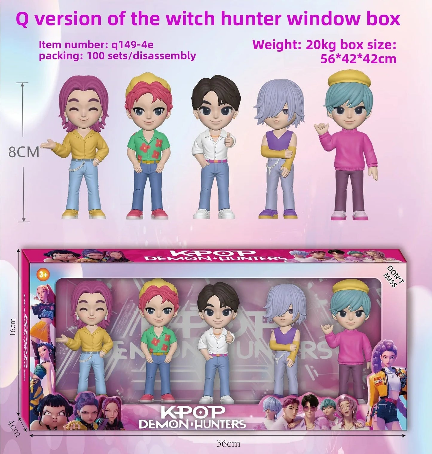 Bandai 2026 New Kpop Demon Hunters Figure Model Toy Pvc Cartoon Desk Decoration Collection Figures Model Toyfor Kid Gift