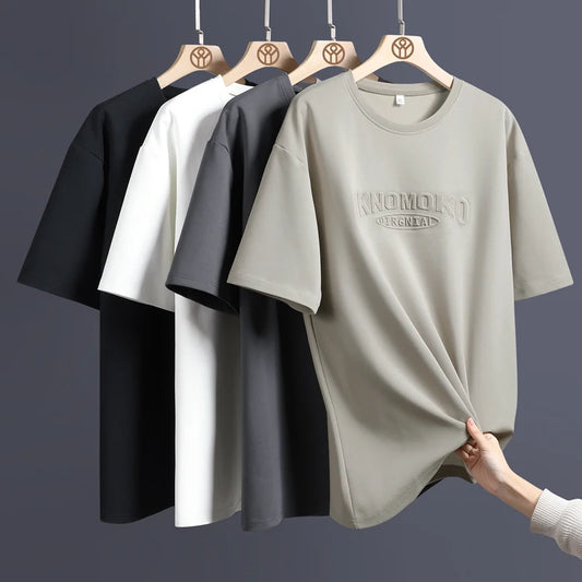 8XL Summer Men's T Shirt 2024 Retro Street Trendy Mens Loose Hip Hop Short Sleeve Casual Print Mens Streetwear Top Tees
