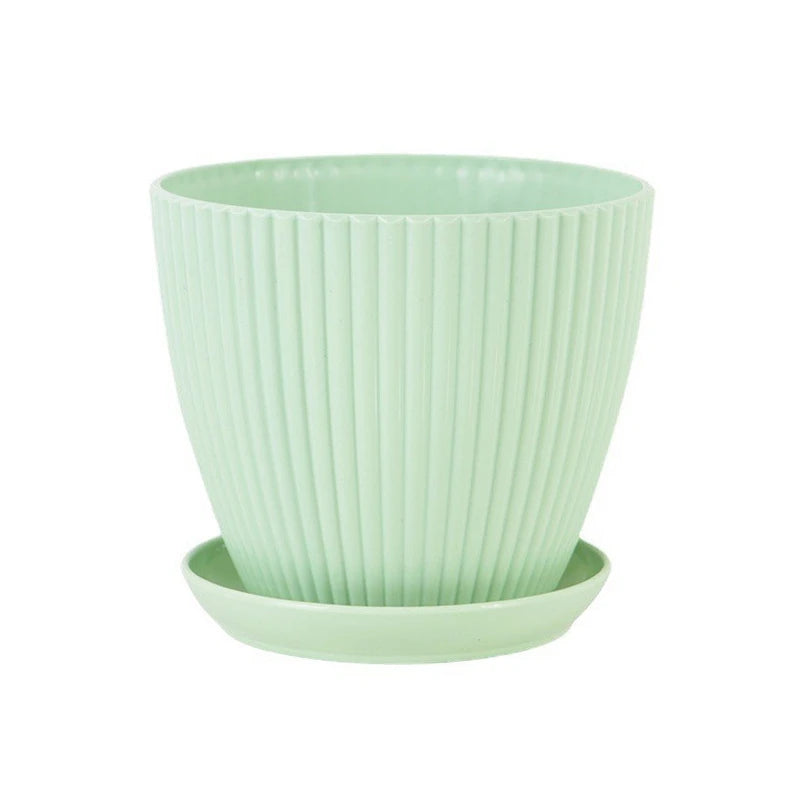 Plastic Planter Flower Pots with Tray Thickened Double Layer Flower Pot Indoor Succulent Potted Desktop Decoration