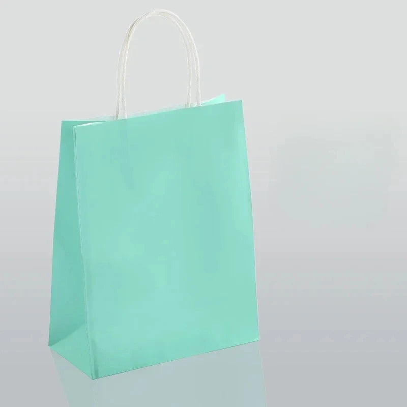 Wholesale Blank Kraft Paper Gift bags Custom Printed Recyclable Kraft Paper Shopping Bag Cosmetic Wedding Candy Grocery Bag
