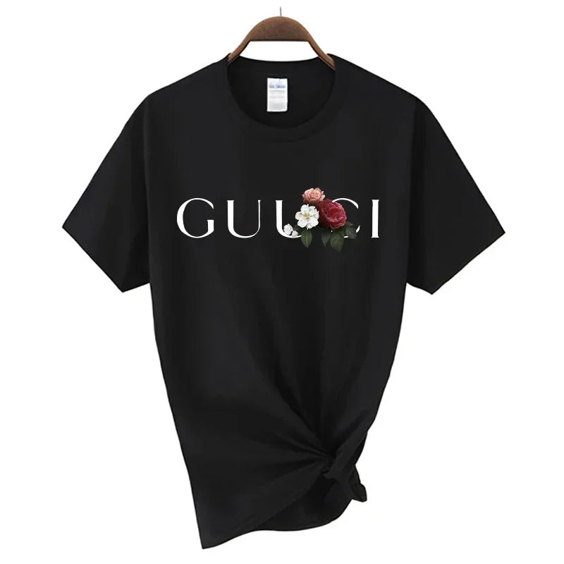 High Quality Women's T Shirt Letter Printed Daily Blouse Tops Summer Classic Style Short Sleeve Female Harajuku Y2K Tee