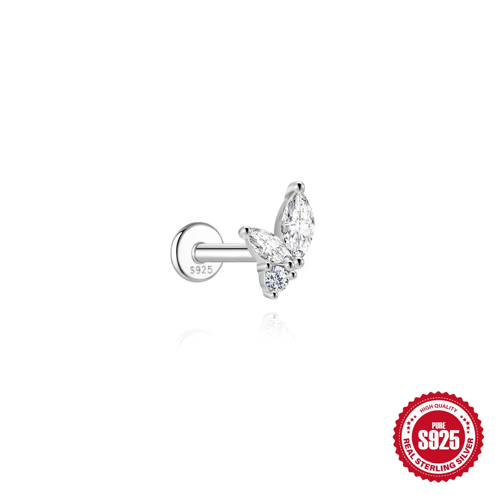 AIDE Certified Moissanite Earrings 925 Sterling Silver Piercing Woman Jewelry Water drops stars moon tassels flowers leaves Gift