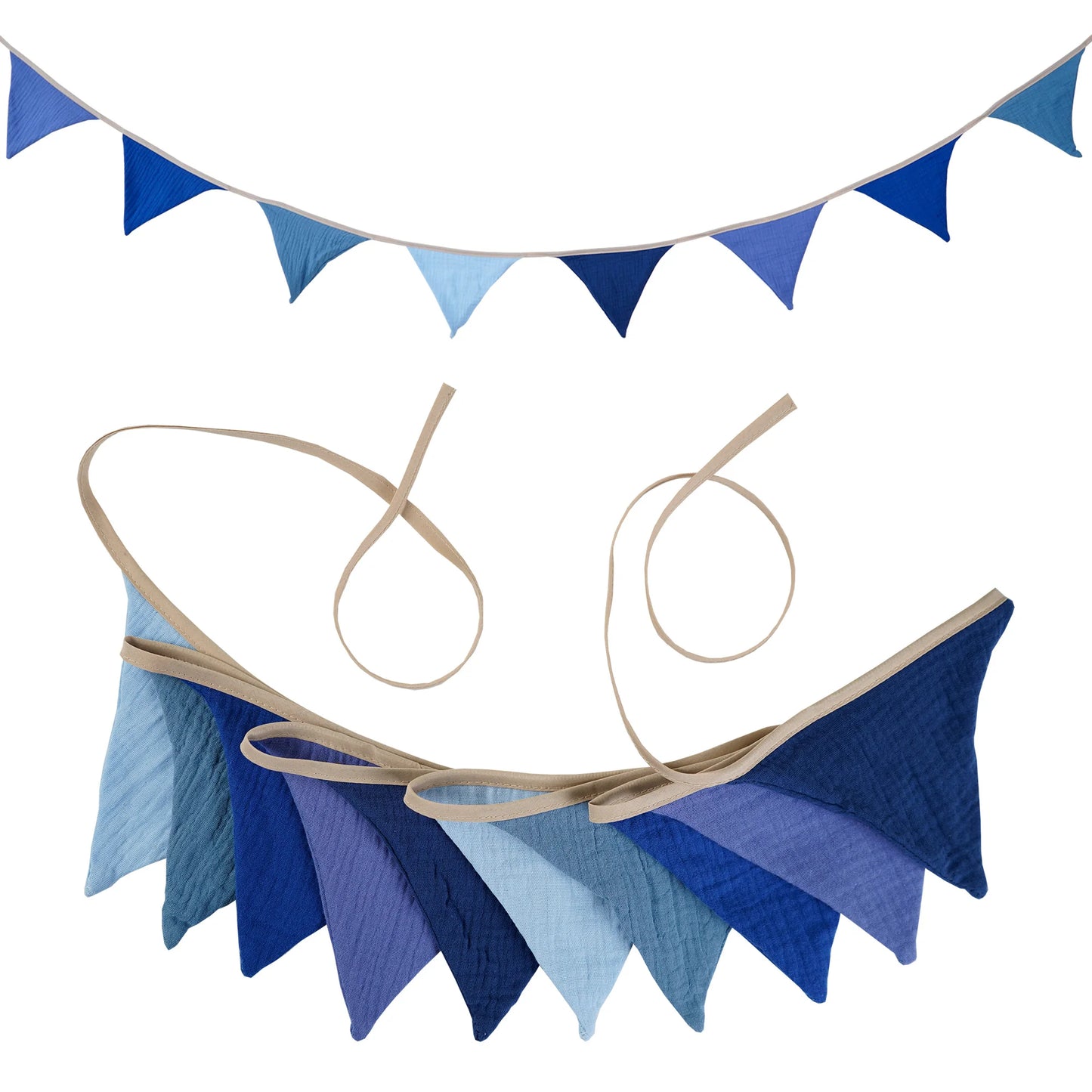 2.6M Nursery Fabric Bunting 10 Triangle Pennant Flags Party Decor Banner Home Baby Shower Carnival Garland