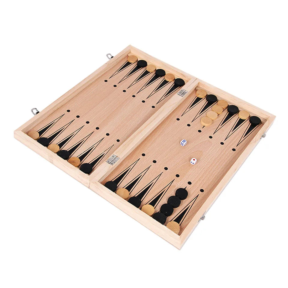 New Design 3 in 1 Wooden Chess Backgammon Checkers Travel Games Chess Set Board Draughts Entertainment Christmas Gift