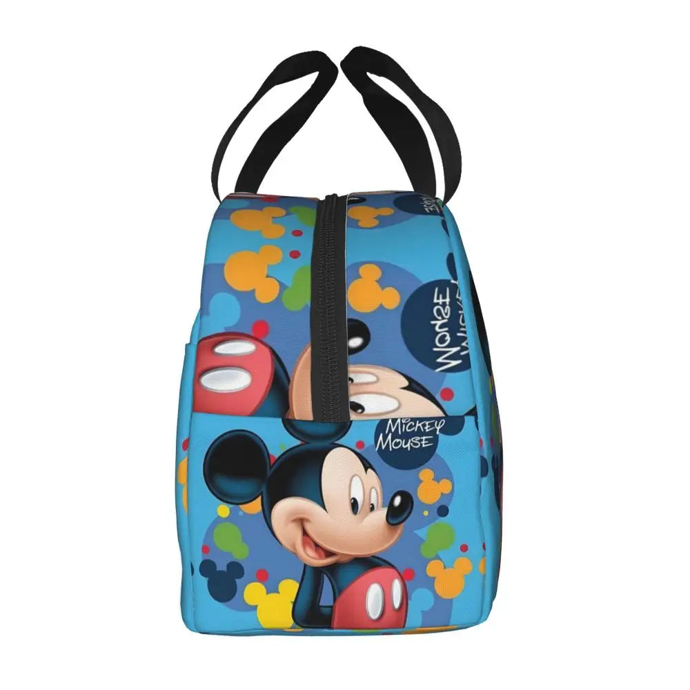 Custom Mickey Pink Minnie Mouse Lunch Bag Women Creative Design Cooler Warm Insulated Lunch Box for Kids School