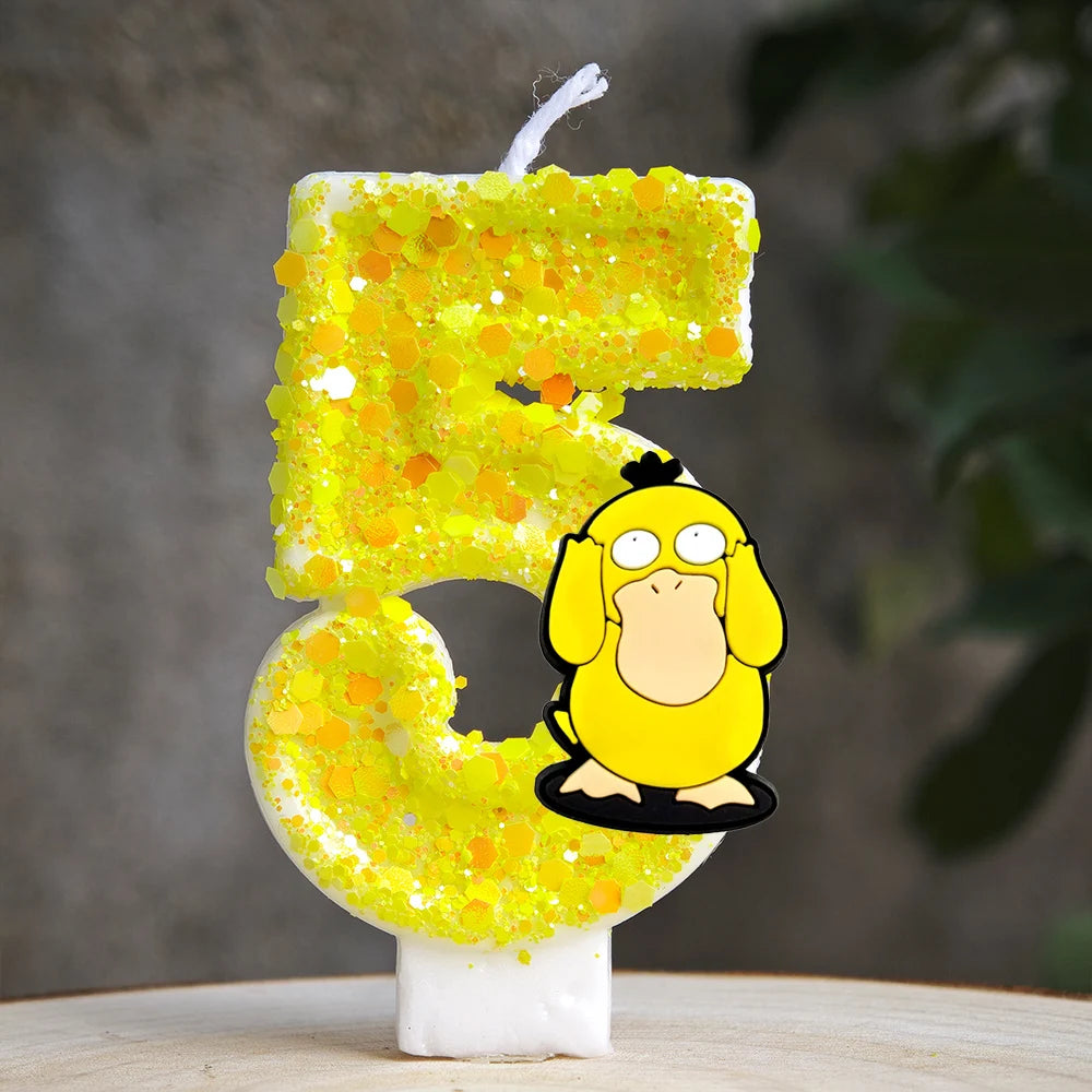 Pokemon Candle Number 0-9 Soccer Candle Pikachu Cake Decoration Boy Birthday Party for Kids Baby Shower Decor Gift
