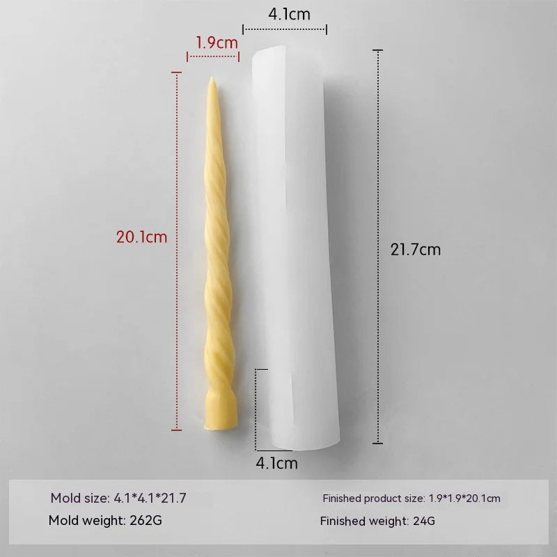 3D Candle Silicone Molds DIY Long Twisted Spiral Taper Candle Making Mold Tools Moldes De Silicona Para Velas форма для свечей