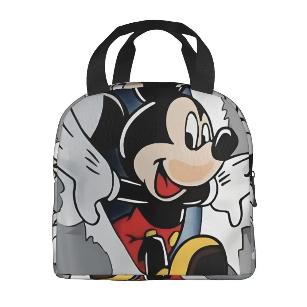 Custom Mickey Pink Minnie Mouse Lunch Bag Women Creative Design Cooler Warm Insulated Lunch Box for Kids School
