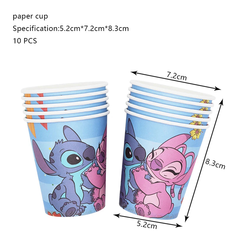 New Stitch Birthday Party Decoration Foil Latex Balloon With Pattern For Kids Event Supplies Disposable Tableware Plate Backdrop