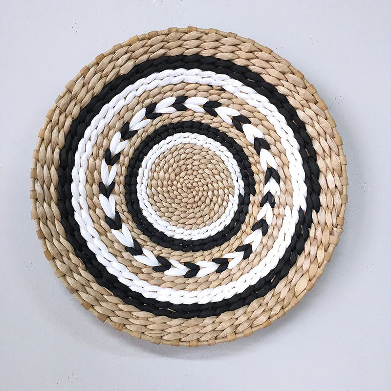 Bohemian style straw wall decoration, background wall decoration, sofa bedside handwoven hanging decoration