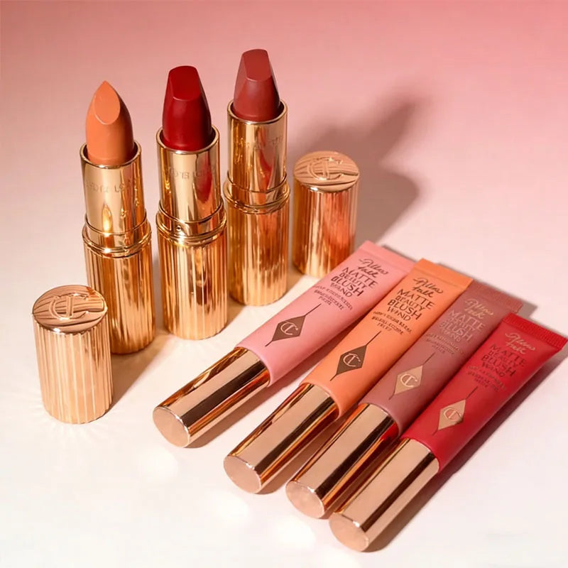 Hot CT Diamond Metal Glitter Rotary Lipstick Waterproof Durable Matte Powder Beauty Blush Wand Natural Color Advanced Cosmetics