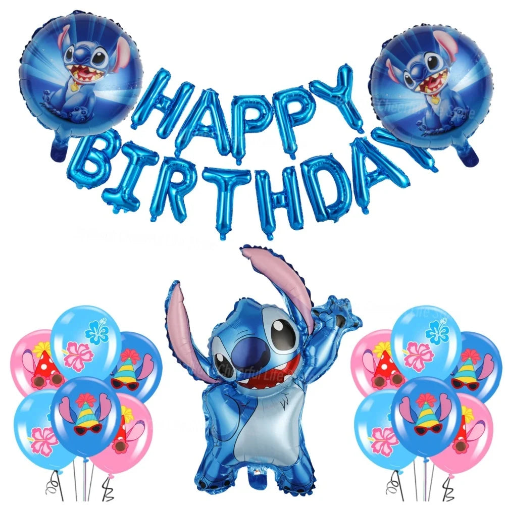 Stitch Birthday Decoration Lilo and Stitch Theme Tablecloth Paper Cup Plate Balloons Baby Shower Supplies Kids Favor
