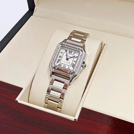 Light Luxury Small Square Elegant Women's Watch, High-End Women's Watch, Luxurious, Fashionable, Casual, Simple, Compact, Trendy Watch for Female Students, European and American Style Quartz Watch, Suitable for Daily and Busi