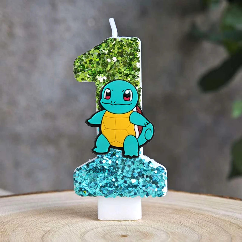 Pokemon Candle Number 0-9 Soccer Candle Pikachu Cake Decoration Boy Birthday Party for Kids Baby Shower Decor Gift