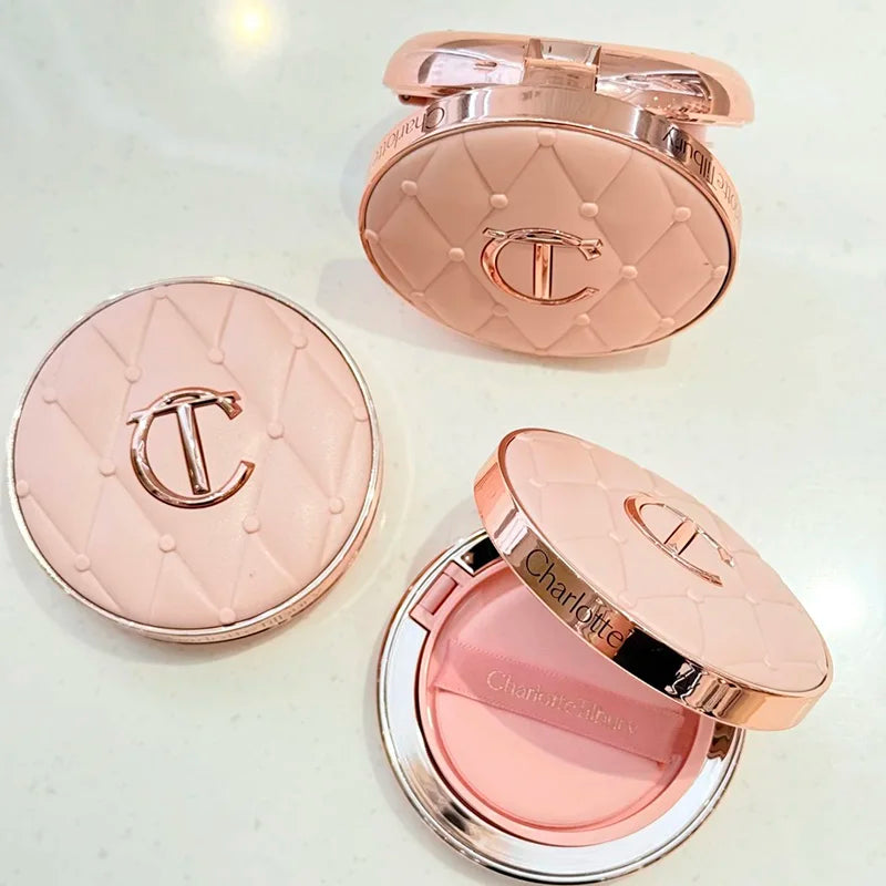 Charlotte Tilbury Shimmer Makeup Air Cushion Lightweight Moisture Oil Control Two Color Heart Shape Powder Blusher Unique Design