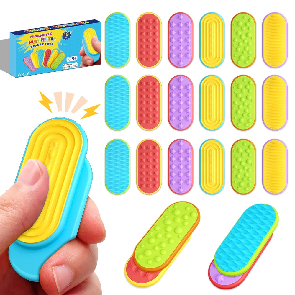6/12/18PCS Silicone Sensory Strip Fidget Toys Kids Autism Decompression Calming Fidgeting Toy Adults  Anxiety Relief Sensory Toy