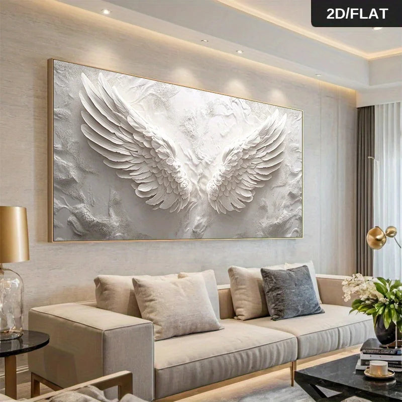 1pc Extra Large Abstract Angel Wings Wall Art Elegant Minimalist Painting Poster, for Living Room, Bedroom, No Frame Wall Decor