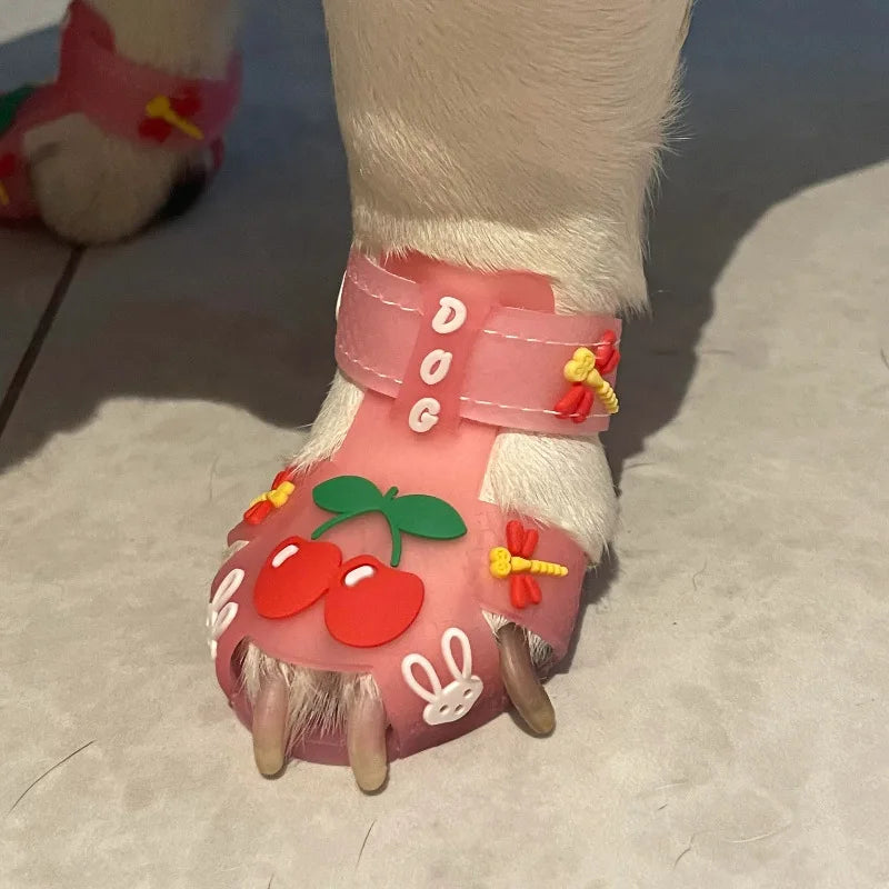 Breathable Pet Shoes Non-Slip Shoes for Small Dogs Trendy Dog Pet Summer Rain Shoes Sandals Waterproof Dog Shoes Dog Supplies
