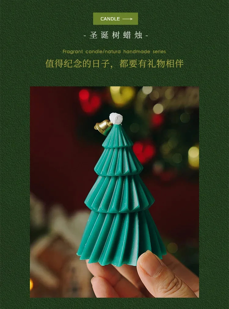 3D Christmas Tree Candle Silicone Mold DIY Christmas Candle Making Kit Handmade Soap Plaster Resin Baking Tools Holiday Gifts