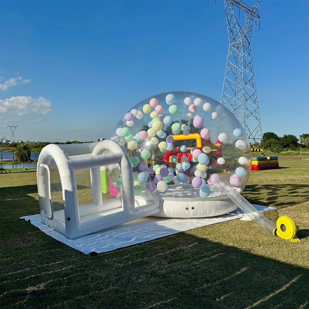 Inflatable Bouncy Bubble House Kids Play with Blower Balloon Transparent PVC Outdoor Dome Tent Bouncer for Chlidren Toys