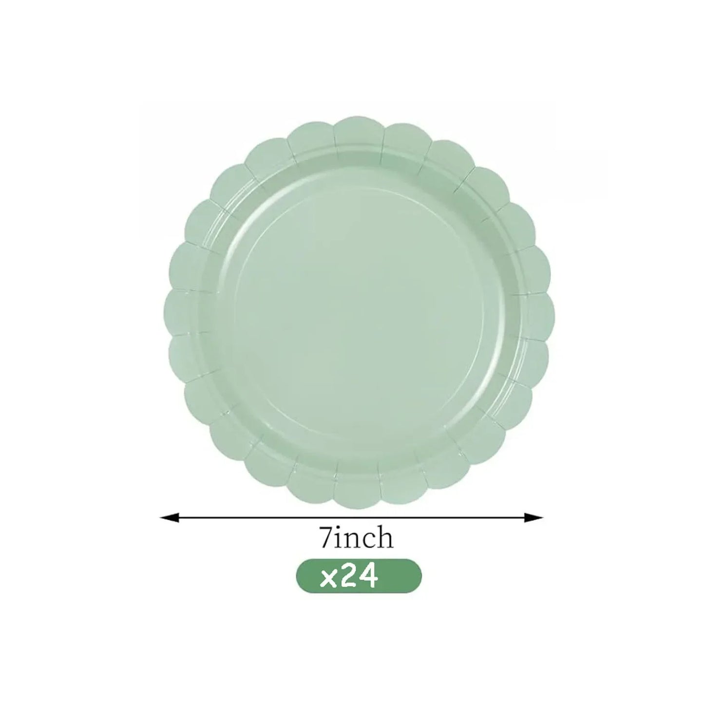 96 Pcs Sage Green Party Cutlery Set Disposable Paper Plates and Cups, Suitable for Weddings, Birthdays, Valentine's Day Supplies