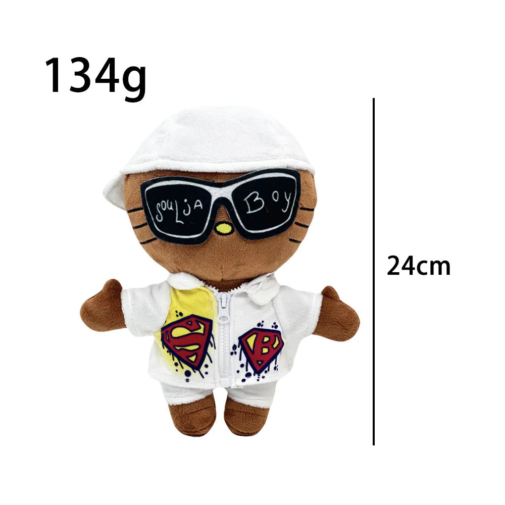 New Hello Kitty Ken Carson Rapper Trippie Taylors Plush Toy Doll with Clothes Stuffed Soft Plush Toys Fans Collect Gifts