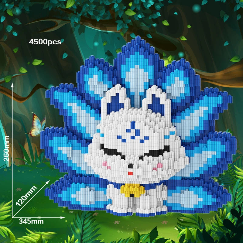 2026 New Oversized Nine Tailed Fox Puzzle Block Cute Toy for Kids Birthday Gift Collection
