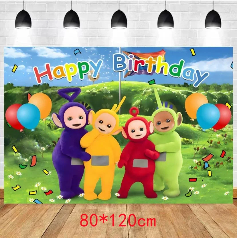 Teletubbies Birthday Party Decoration Tableware Set Paper Plates Balloons Banner Tablecloth For Kids Baby Shower Party Supplies