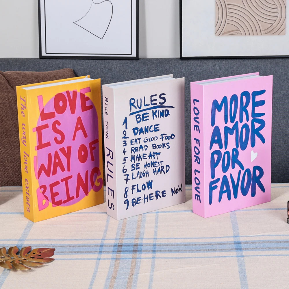 3Pcs Foldable Fashion Fake Books Living Room Decoration Designer Books Coffee Table Ornaments Club Hotel Room Villa Prop Books