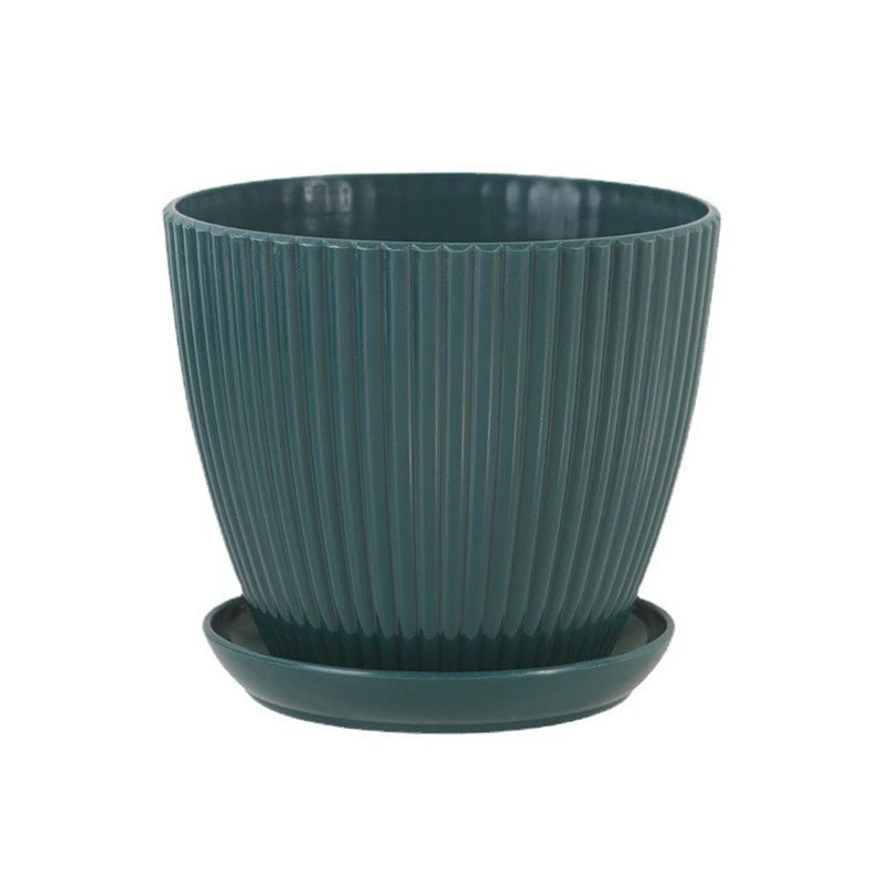 Plastic Planter Flower Pots with Tray Thickened Double Layer Flower Pot Indoor Succulent Potted Desktop Decoration
